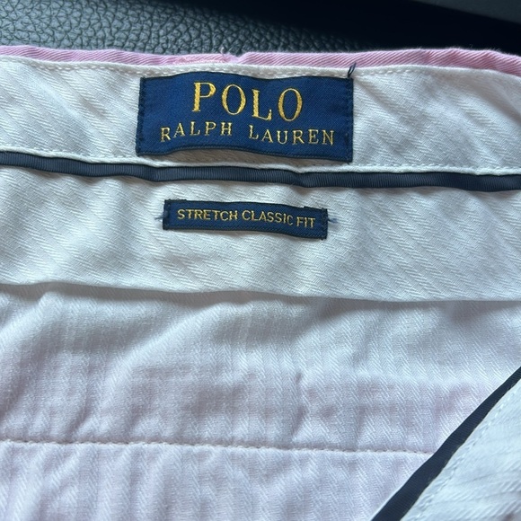 RALPH LAUREN Polo Men’s Tyler Shorts Stretch Pink All Over Navy Pony Chino Sz 36 - Picture 8 of 11